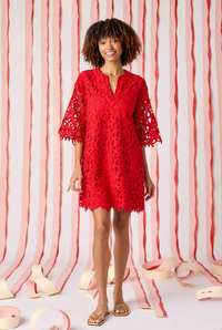 Crosby | Alice Tunic Dress in Pomegranate Lace