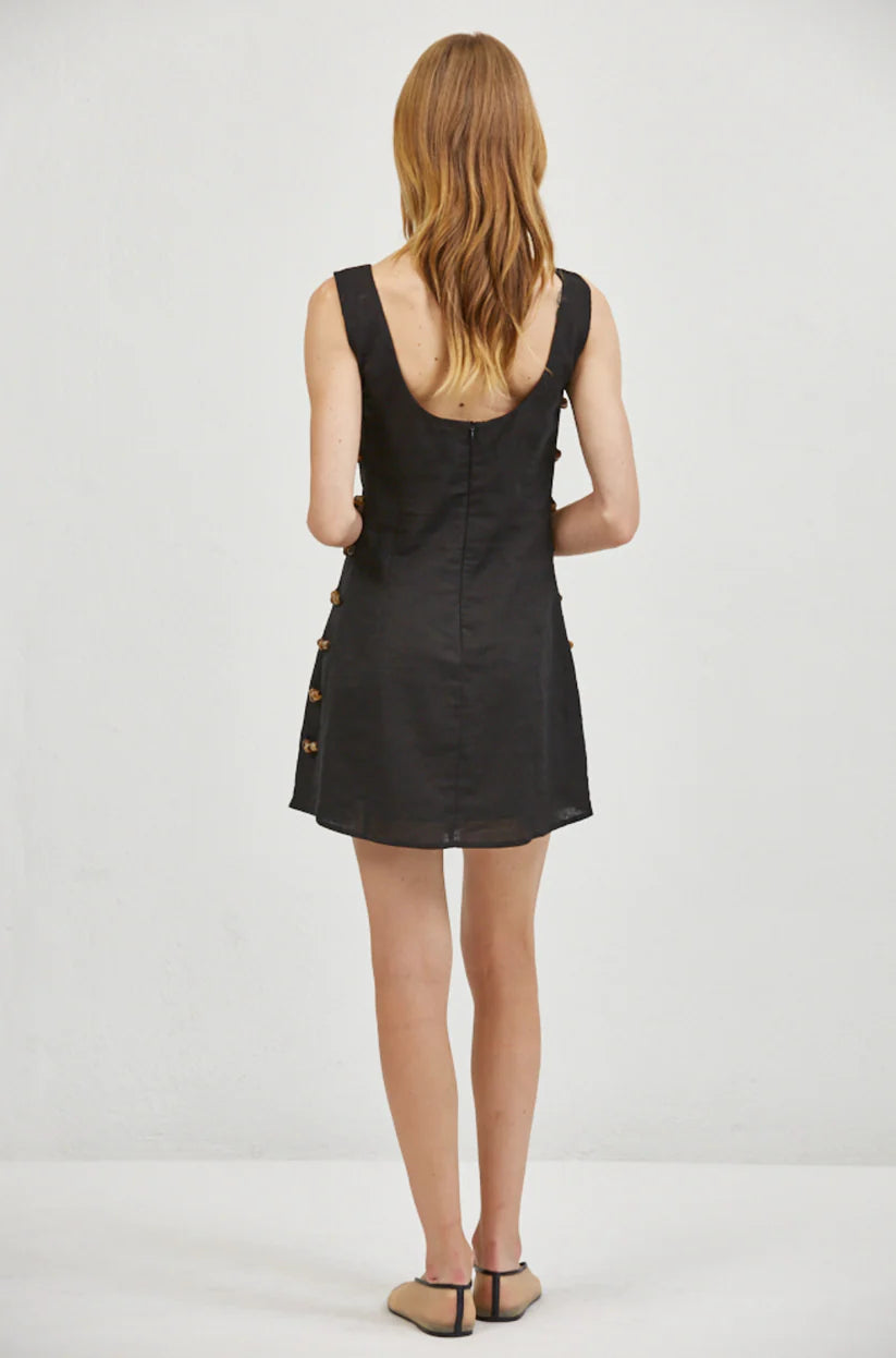 Black Side Bead Detail Olympia Dress