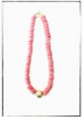 Pink Recycled Glass Ball Pendant Necklace