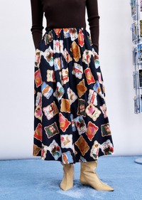 FRNCH | Borth Skirt in Timbres Stamp Print