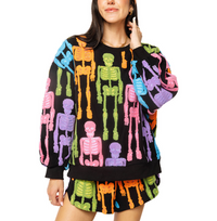 Queen of Sparkles | Multi Fuzzy Skeleton Sweatshirt