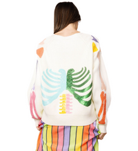 Queen of Sparkles | Multi-Color Bone Skeleton Cardigan