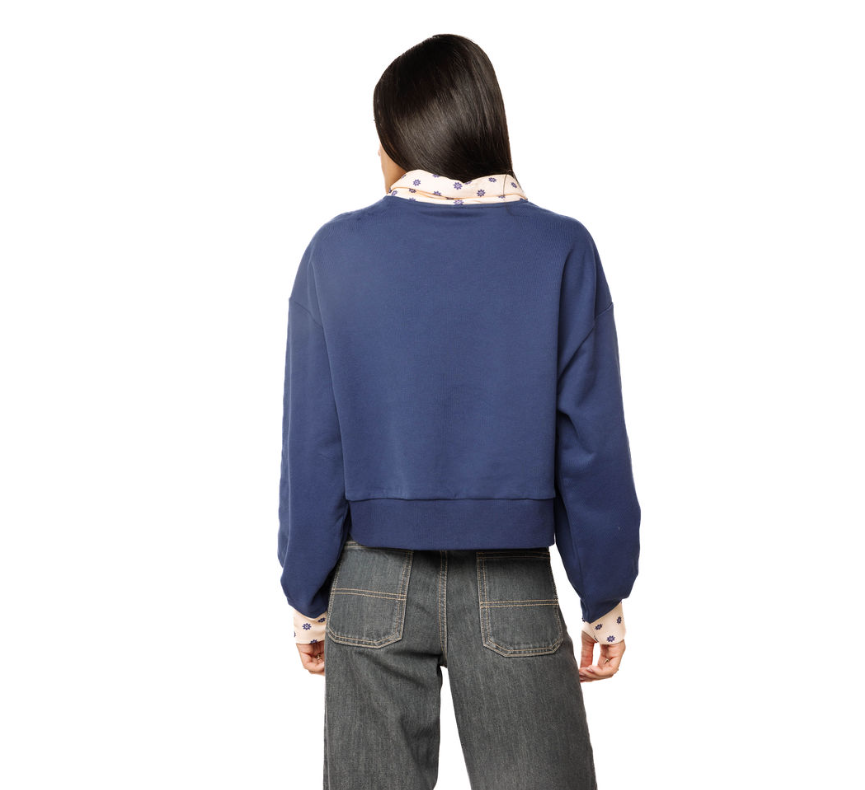 Queen of Sparkles | Navy Polka Dot Collar Turkey Sweatshirt