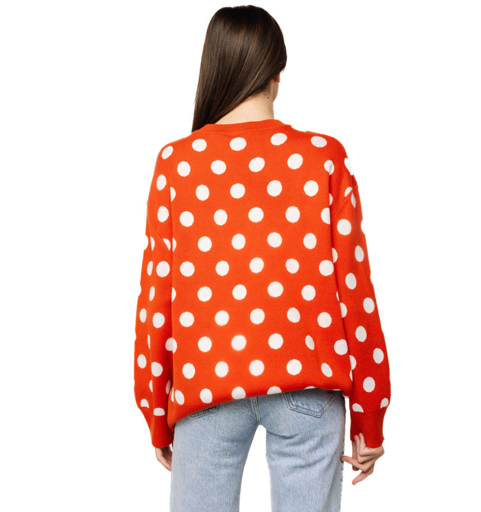 Queen of Sparkles | Orange Polka Dot Pumpkin Sweater