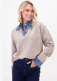 Karlie | Denim Collar Sweater