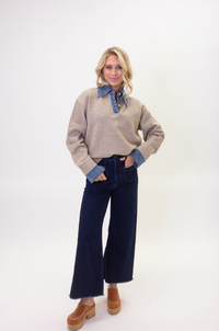 Karlie | Denim Collar Sweater