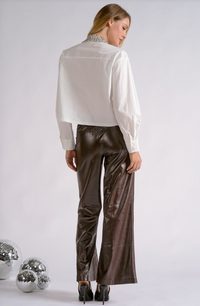 Elan | White Embellished Collar Buttondown