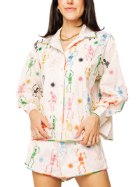 Queen of Sparkles | Skeleton Cotton Buttondown Top