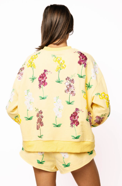 Queen of Sparkles Yellow Iris Sweatshirt