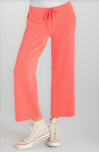 Liverpool | Pull on Wide Leg Crop in Sunset Coral (1 LARGE)