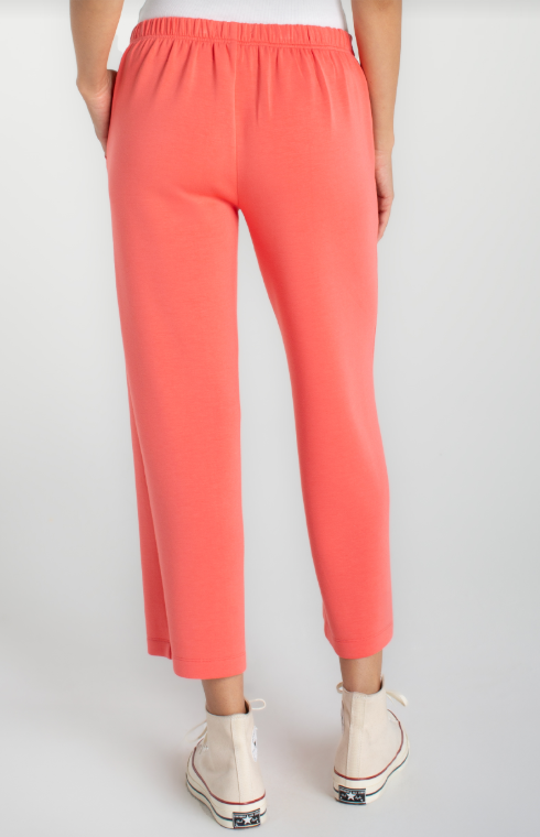 Liverpool | Pull on Wide Leg Crop in Sunset Coral (1 LARGE)