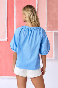 Crosby | Perrie Top in Washed Indigo