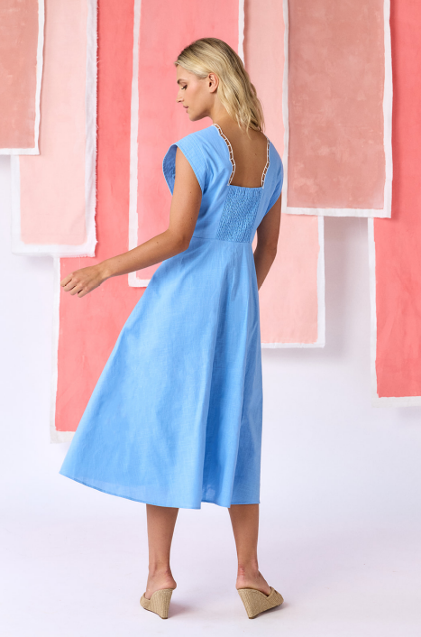 Crosby | Rivie Dress in Washed Indigo