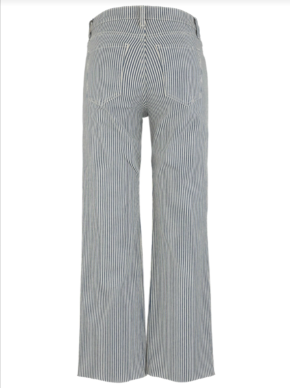 Kut | Kelsey High Rise Fab Ab Ankle Flare in Navy Stripe