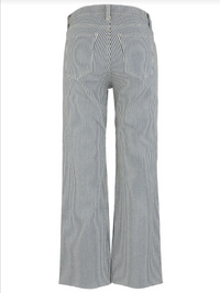Kut | Kelsey High Rise Fab Ab Ankle Flare in Navy Stripe