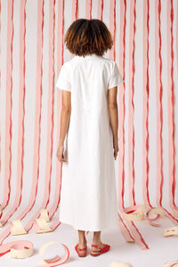 Crosby | Franny Dress in Ivory w/ Embroidery (1 MEDIUM)