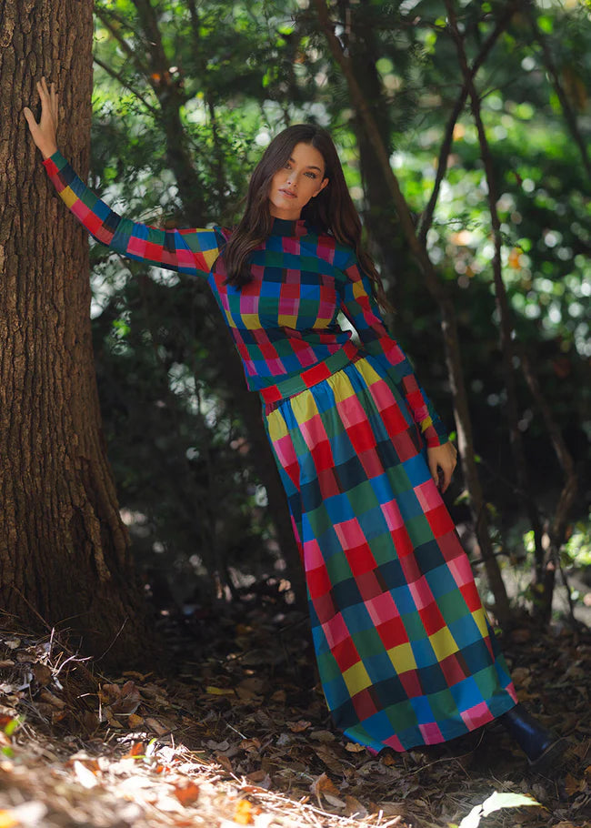 Alden Adair Daphne Skirt in Holiday Check (1 XS)