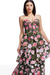 Dress The Population Teigan Floral Tiered Midi Dress