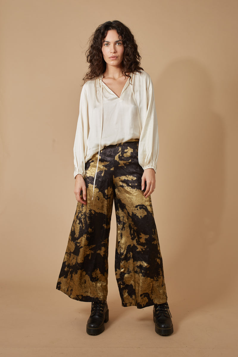 Traffic People Black and Gold Loretta Trousers