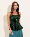 Alden Adair melissa Tinsel green Sequin Tube Top (1 SMALL)