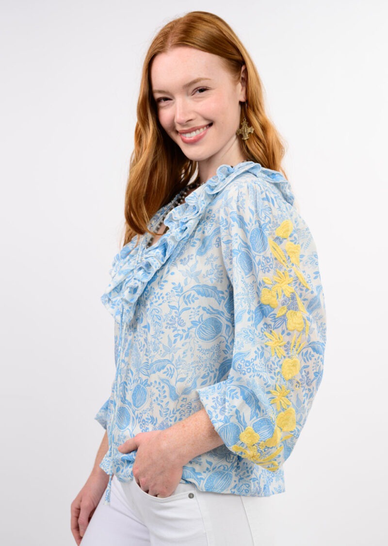 Ivy Jane Vivian Embroidered Printed Top