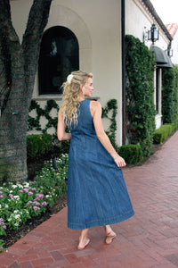 Karlie | Denim Tie Maxi Dress
