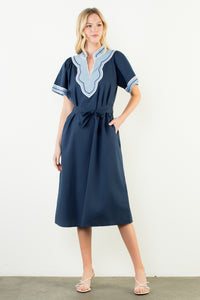 THML Navy V-Neck Dress