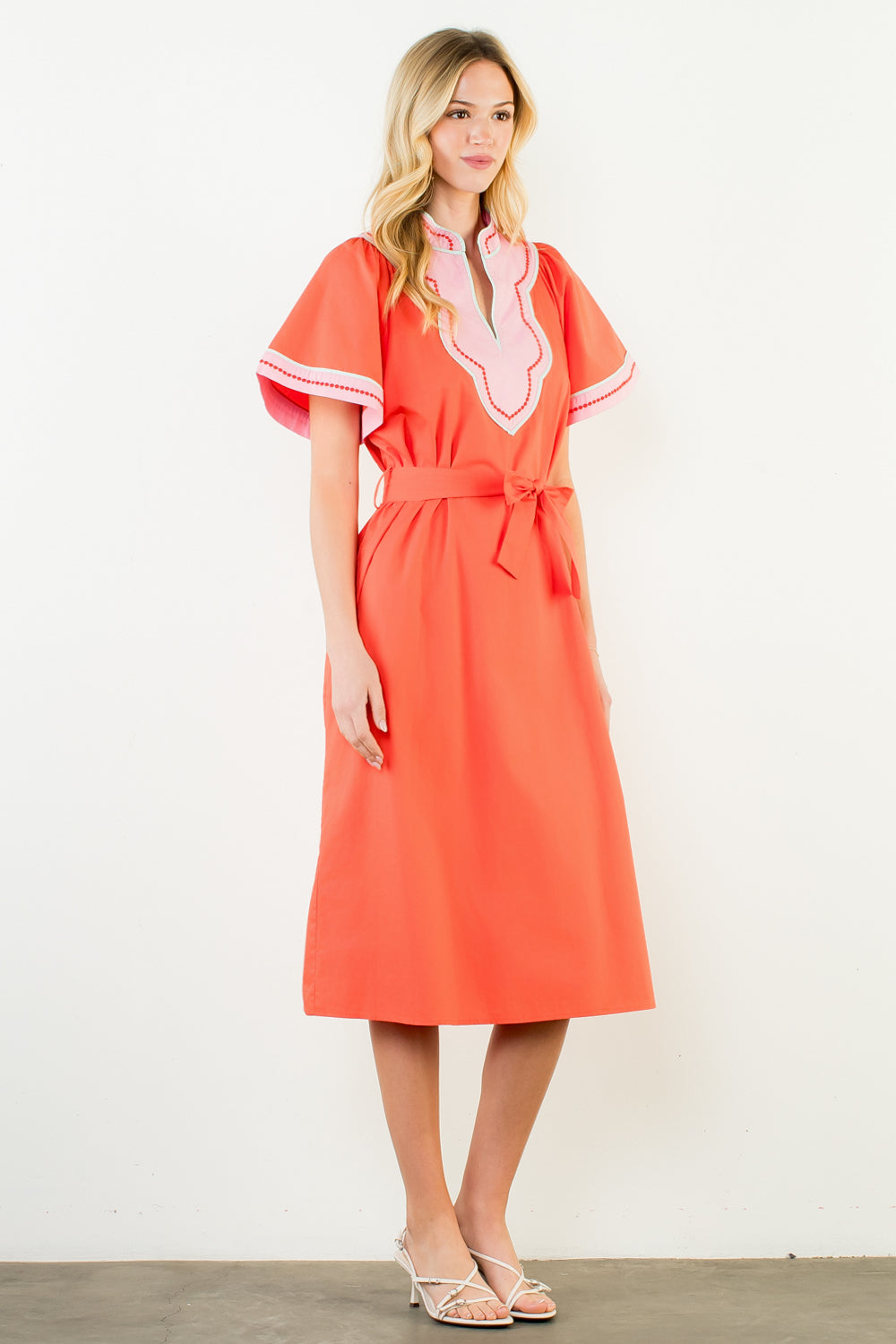 THML Red V-Neck Dress