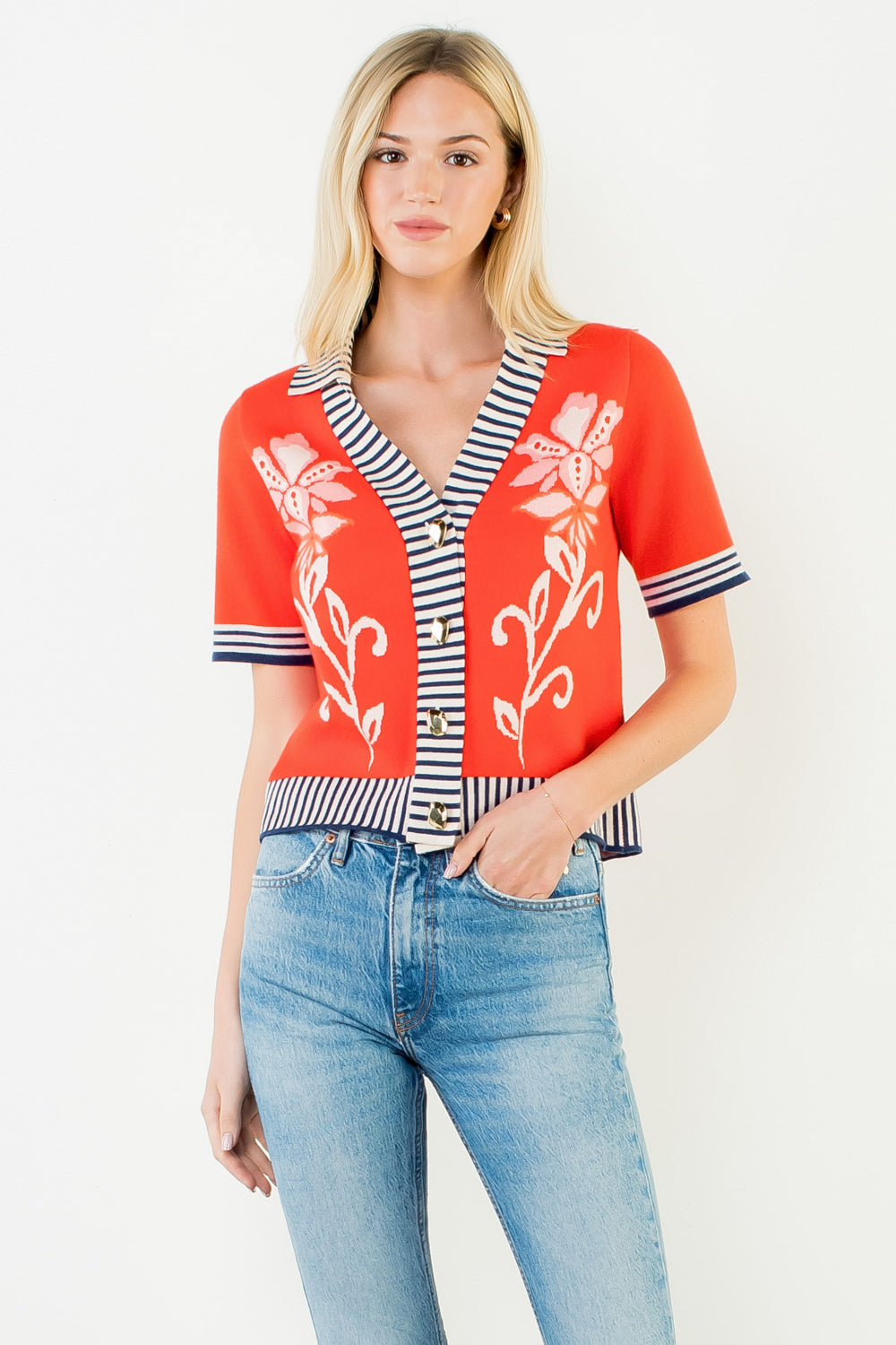 THML Floral Pattern Cardigan/Top