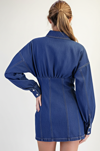 Denim Drop Shoulder Mini Dress
