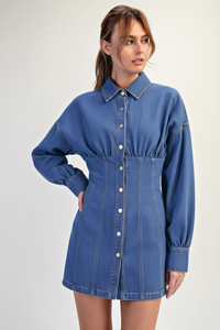 Denim Drop Shoulder Mini Dress