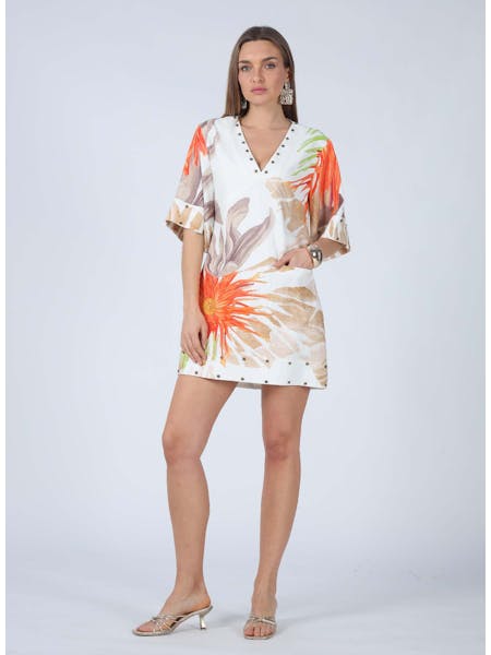Melissa V-Neck Studded Mini Dress