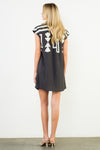 THML Black Printed Button Down Dress
