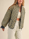 Floral Quilted Jacket with Ribbon Sleeve Detail
