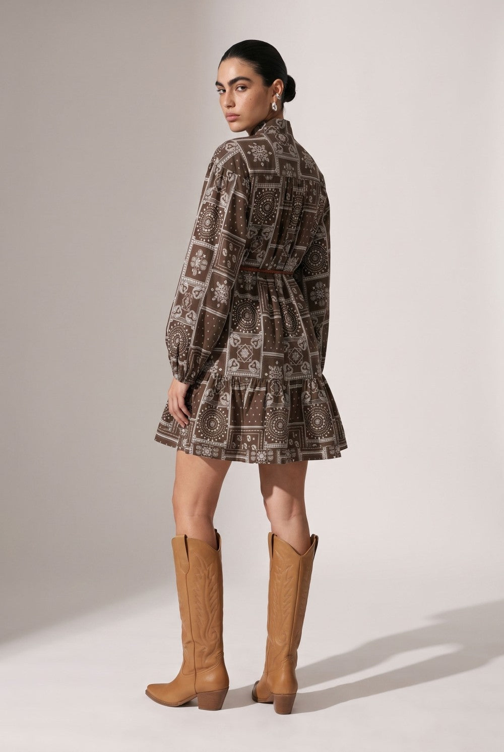 Beulah | Chocolate Bandana Mini Dress