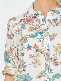 Current Air Floral Printed Button-Down Blouse