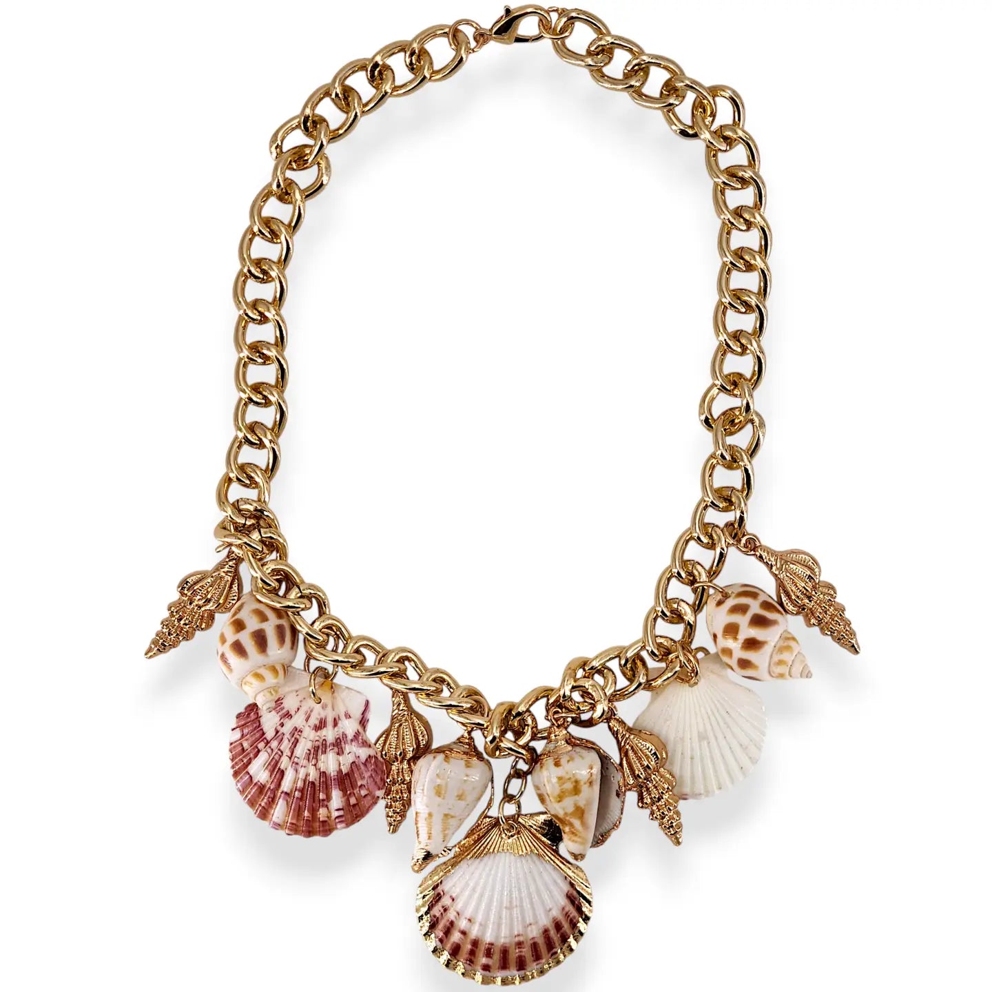 Coastal Seashell Charm Necklace