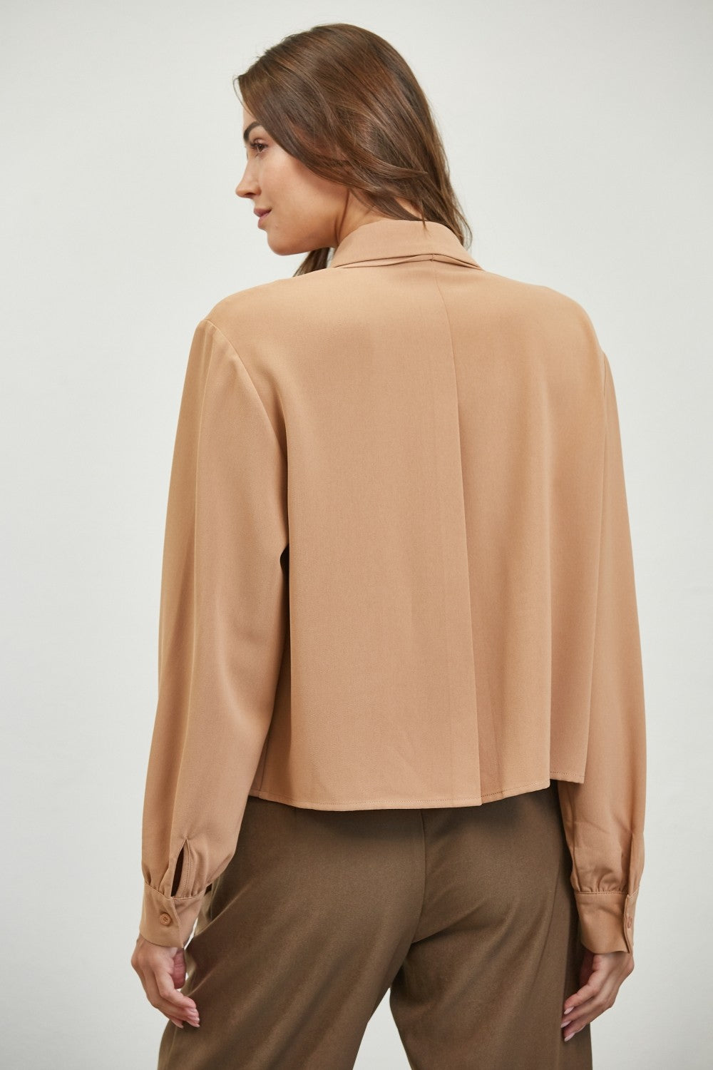 Hazelnut Detail Tie Blouse
