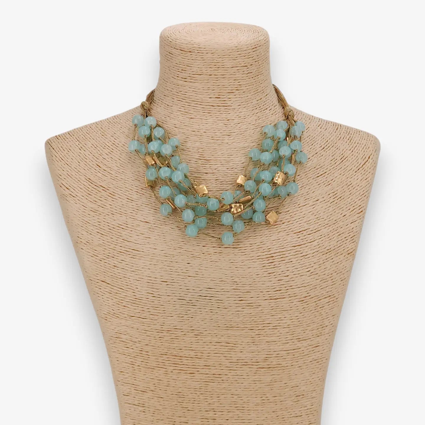 Blue Chunky Beaded Necklace