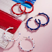 Big Gameday Hoops in Red, Navy + White