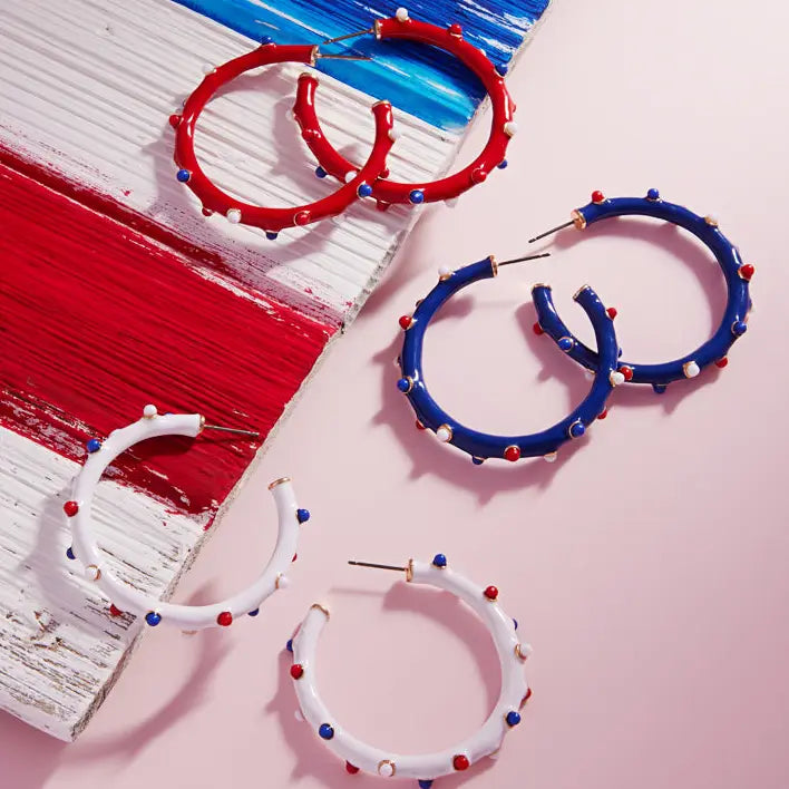 Big Gameday Hoops in Red, Navy + White