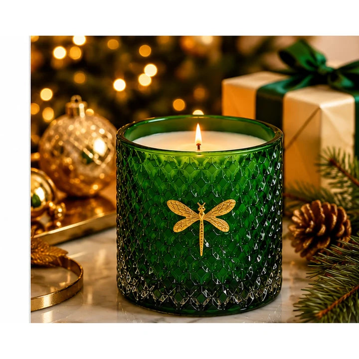 Dragonfly | Bella Green + Gold Candle | Balsam + Fir