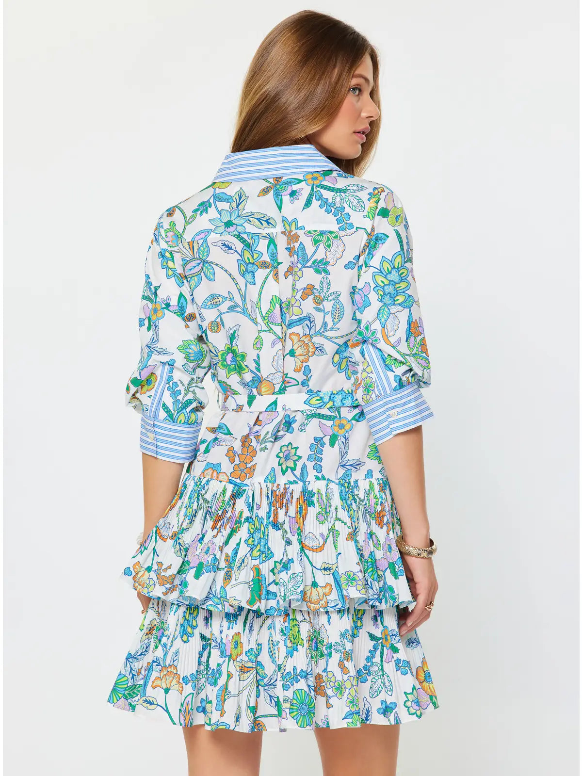 Current Air Paisley Print Tiered Mini Dress