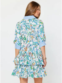 Current Air Paisley Print Tiered Mini Dress