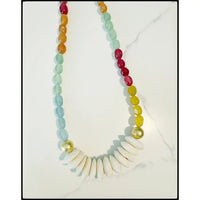 Multi Jade Nugget Bead Necklace