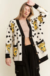 Cheeta Polka Dot Oversized Cardigan