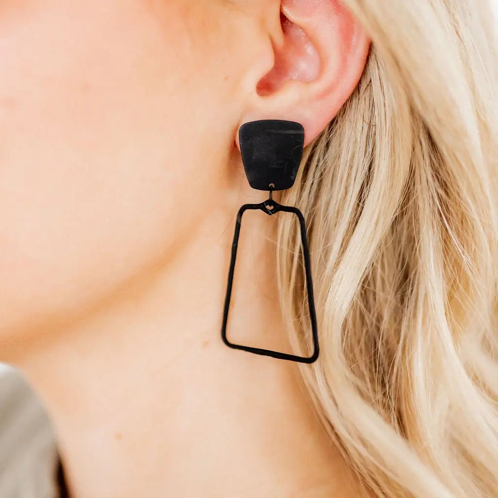 Kaetlyn Black-on-Black Statement Earring