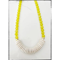 Yellow Cats Eye Bead Necklace