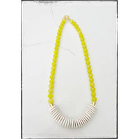 Yellow Cats Eye Bead Necklace