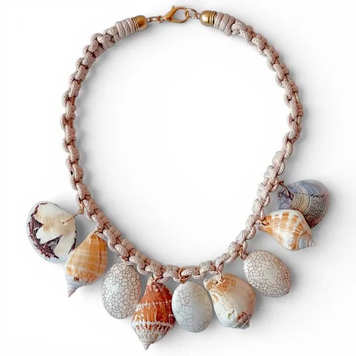Chunky Beaded Seashell Necklace